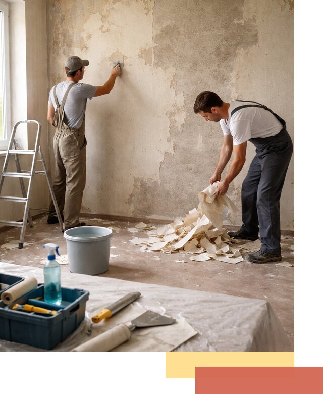 Снятие старых обоев в Городце быстро и качественно