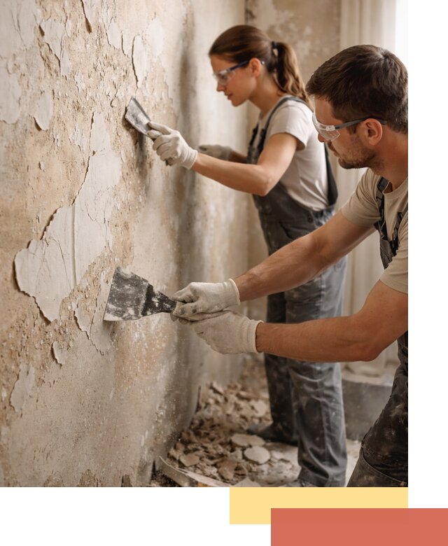 Снятие старой шпаклевки и подготовка поверхностей в Городце