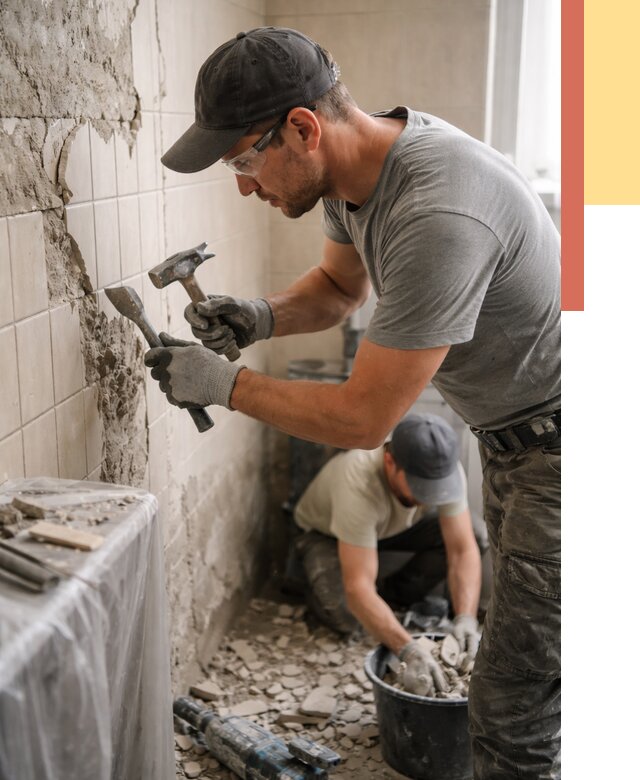 Демонтаж плитки со стен в Городце от 860 руб. — быстро и недорого | ОТДЕЛОЧНИК-Грд