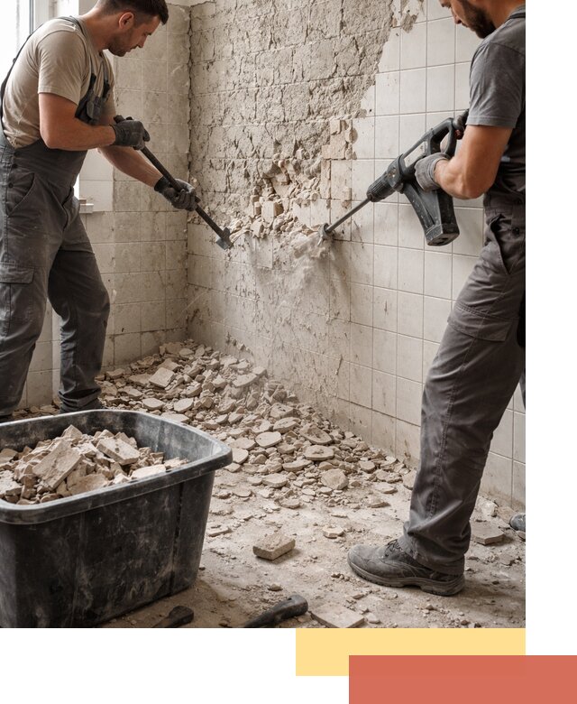 Демонтаж плитки со стен в Городце быстро и аккуратно