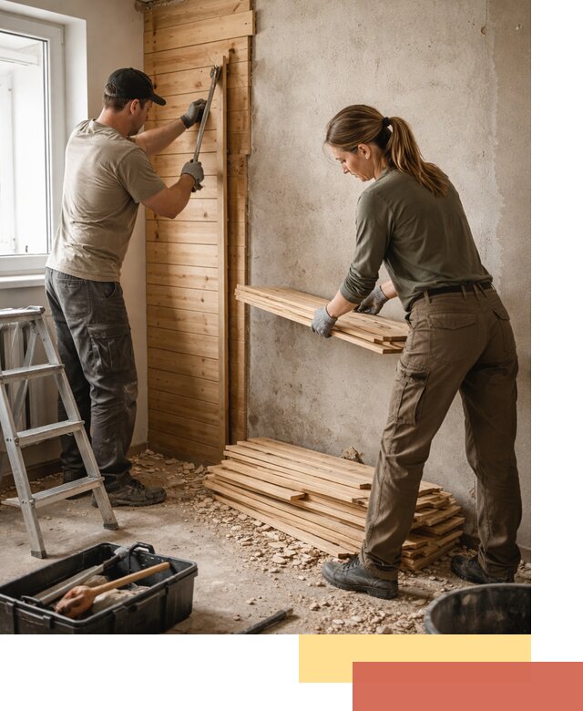 Демонтаж вагонки со стен в Городце — профессиональный демонтаж