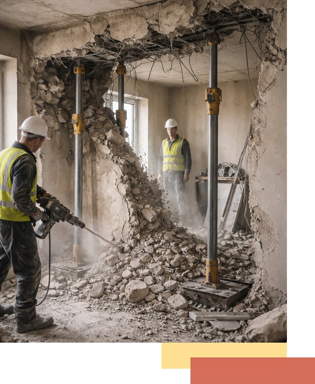 Снос несущих стен в Городце с гарантией безопасности и качества