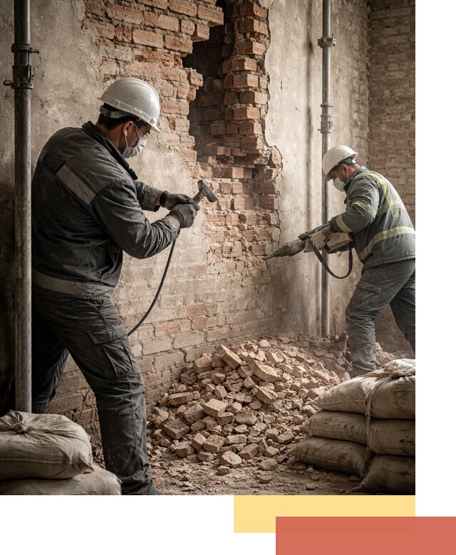 Демонтаж кирпичных стен в Городце быстро и безопасно