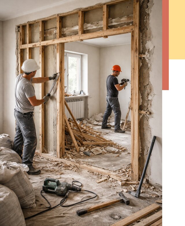 Демонтаж деревянных перегородок в Городце от 3239 руб. — быстро и недорого | ОТДЕЛОЧНИК-Грд