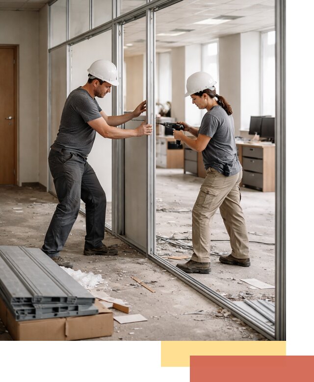 Демонтаж алюминиевых перегородок в Городце быстро и аккуратно