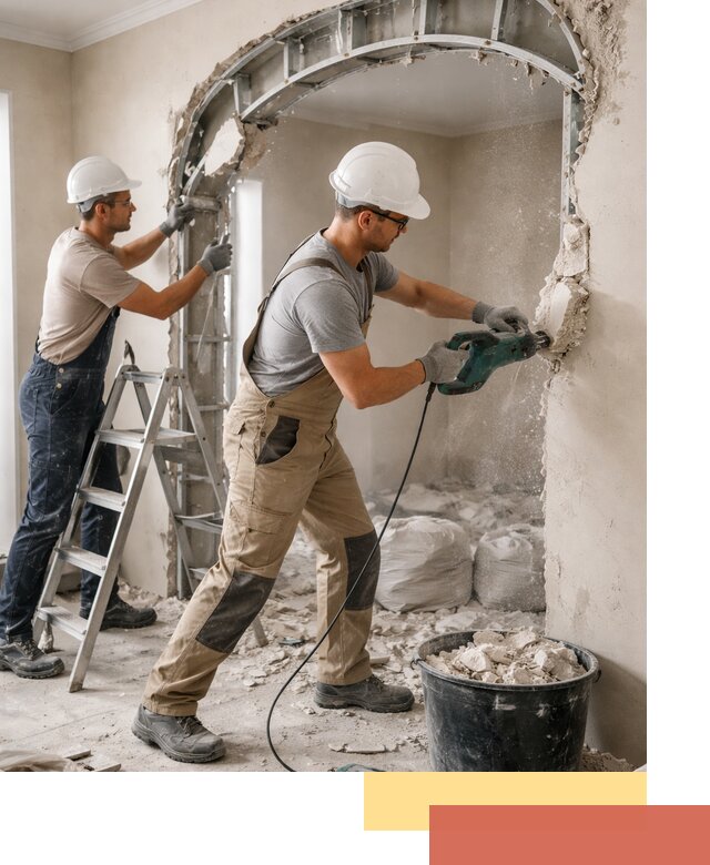 Демонтаж гипсокартонной арки в Городце быстро и аккуратно