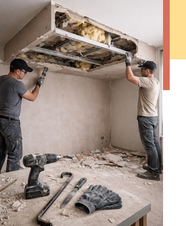 Демонтаж короба из гипсокартона в Городце от 1539 руб. — быстро и недорого | ОТДЕЛОЧНИК-Грд