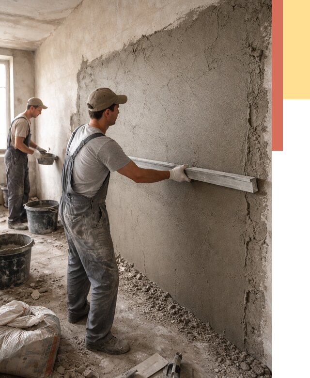 Цементная штукатурка стен в Городце от 4555 руб/м2 — быстро и недорого | ОТДЕЛОЧНИК-Грд