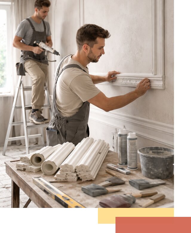 Монтаж лепнины на стены в Городце профессионально и качественно