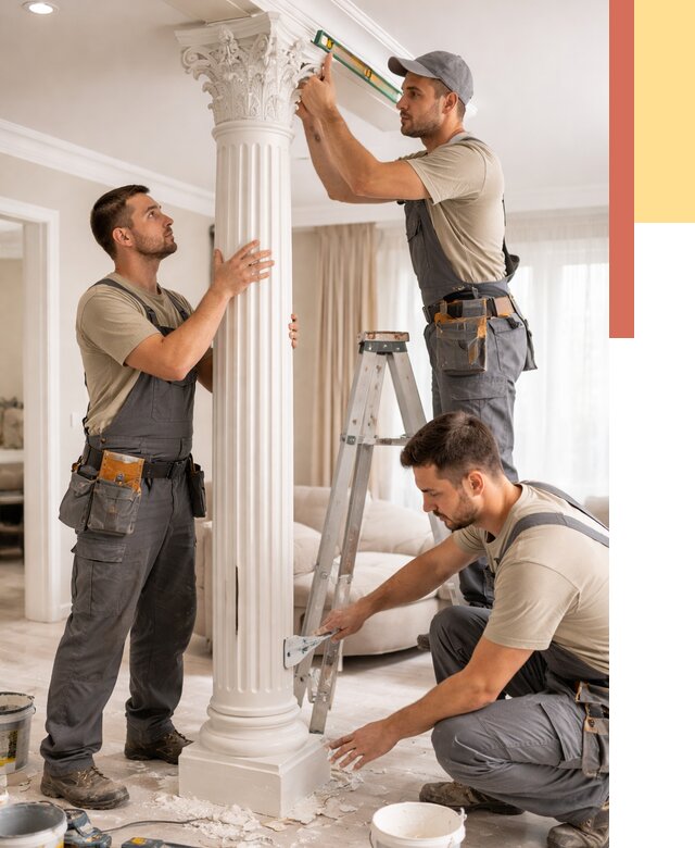 Установка декоративных колонн в Городце от 12148 руб. под ключ | ОТДЕЛОЧНИК-Грд