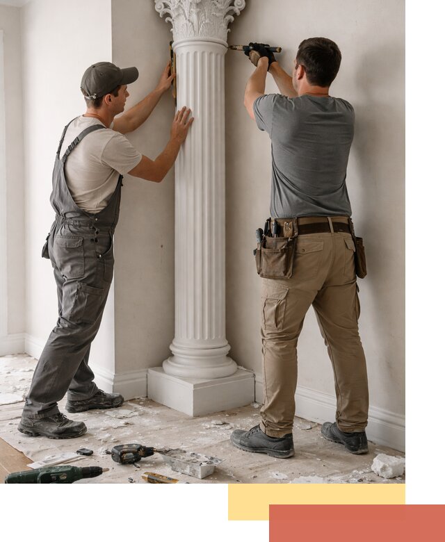 Установка декоративных колонн в Городце под ключ