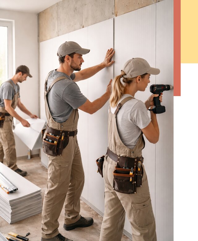 Монтаж ПВХ панелей на стены в Городце от 456 руб/м2 — быстро и недорого | ОТДЕЛОЧНИК-Грд