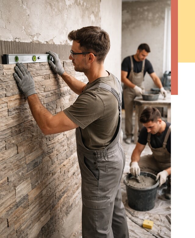 Монтаж искусственного камня в Городце от 4555 руб. под ключ | ОТДЕЛОЧНИК-Грд