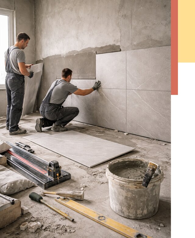 Облицовка стен керамогранитом в Городце от 4252 руб./м² — услуги под ключ | ОТДЕЛОЧНИК-Грд