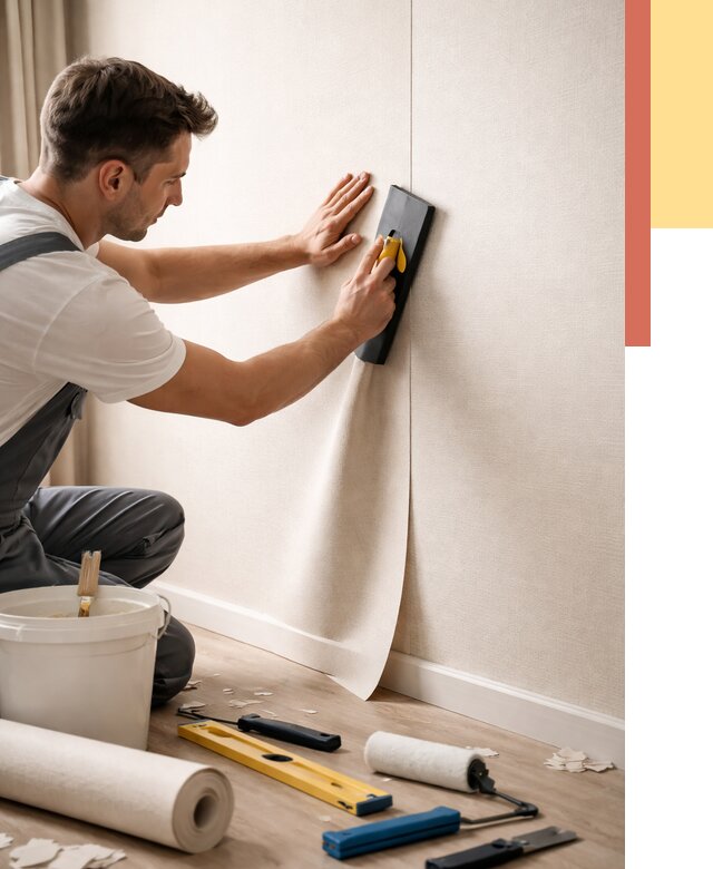 Поклейка виниловых обоев в Городце от 4555 руб. | Быстро и недорого — ОТДЕЛОЧНИК-Грд