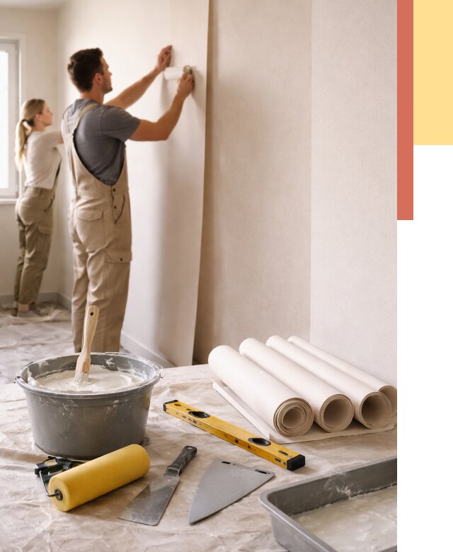 Поклейка бумажных обоев в Городце от 5568 руб./м2 — быстро и недорого | ОТДЕЛОЧНИК-Грд