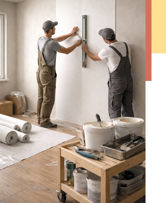 Поклейка стеклообоев в Городце от 6580 руб. за м2 — быстро и недорого | ОТДЕЛОЧНИК-Грд