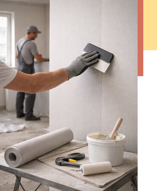 Поклейка обоев под покраску в Городце от 3543 руб. за м2 | ОТДЕЛОЧНИК-Грд