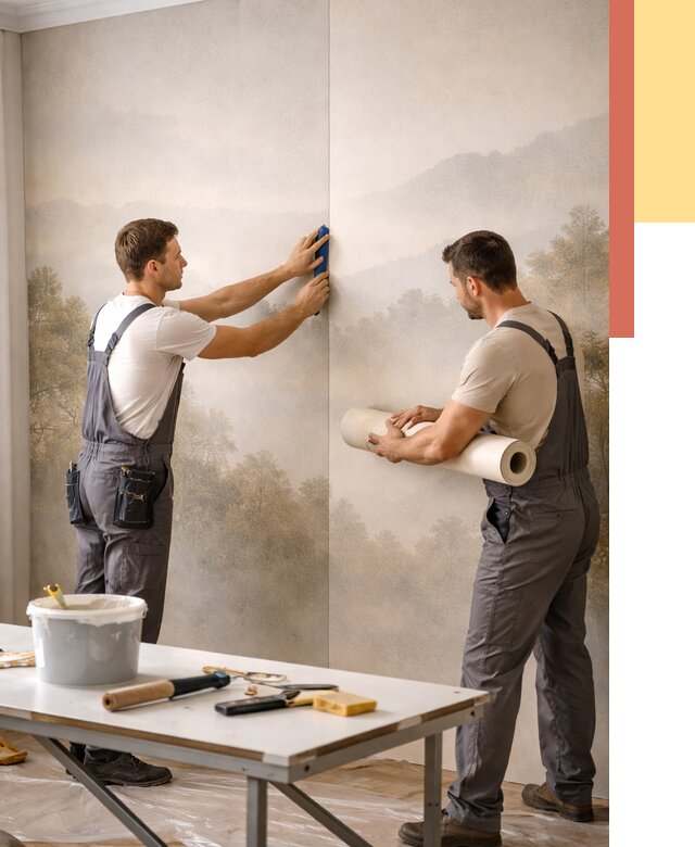 Поклейка фотообоев в Городце от 8605 руб/м² — быстро и недорого | ОТДЕЛОЧНИК-Грд