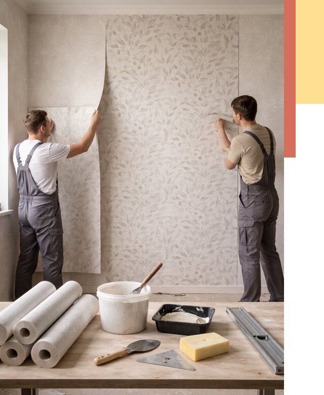 Поклейка обоев с подбором рисунка в Городце от 3543 руб. | ОТДЕЛОЧНИК-Грд - быстро и недорого