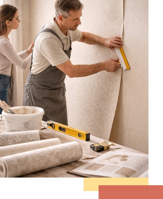 Поклейка обоев с подбором рисунка в Городце