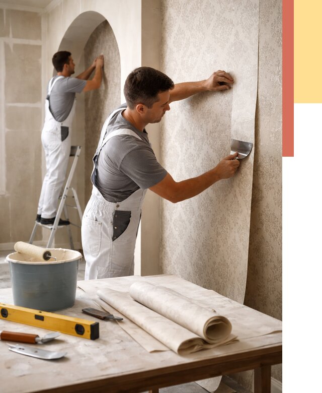 Поклейка обоев на сложные стены в Городце от 2834 руб. под ключ | ОТДЕЛОЧНИК-Грд