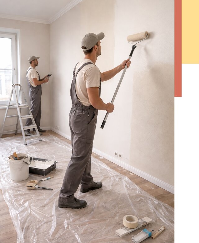 Покраска стен акриловой краской в Городце от 3543 руб./м² — быстро и недорого | ОТДЕЛОЧНИК-Грд