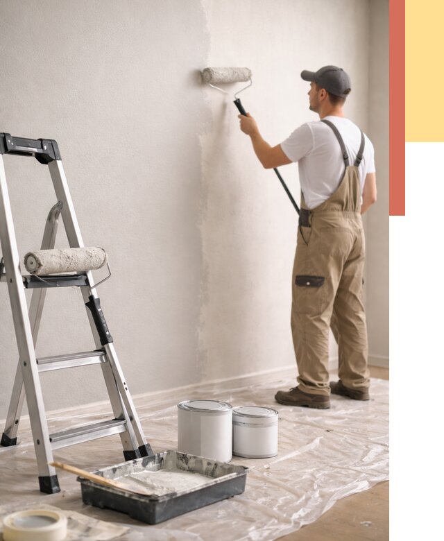 Покраска стен латексной краской в Городце от 4555 руб. за м2 | ОТДЕЛОЧНИК-Грд