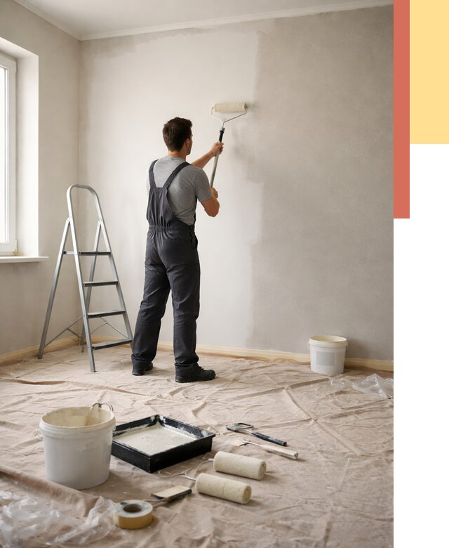 Покраска стен моющейся краской в Городце от 354 руб./м² — быстро и недорого | ОТДЕЛОЧНИК-Грд