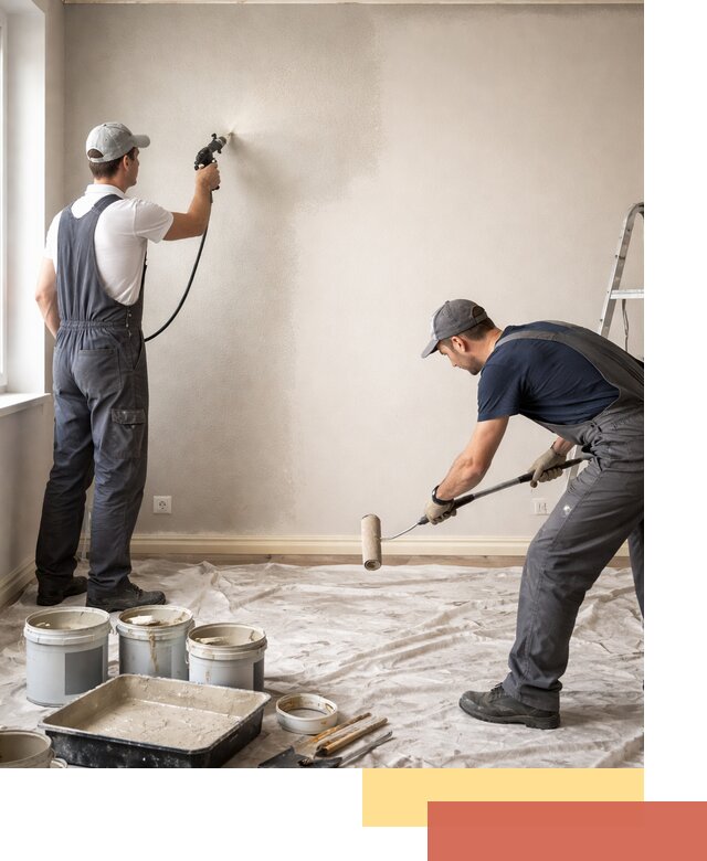 Покраска стен моющейся краской и защита поверхностей в Городце