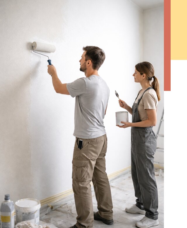 Окраска стен по стеклохолсту в Городце от 4555 руб/м² под ключ | ОТДЕЛОЧНИК-Грд