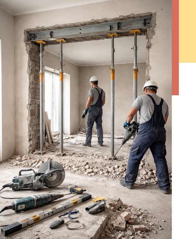 Прорезка проема в стене в Городце от 4555 руб. — быстро и недорого | ОТДЕЛОЧНИК-Грд