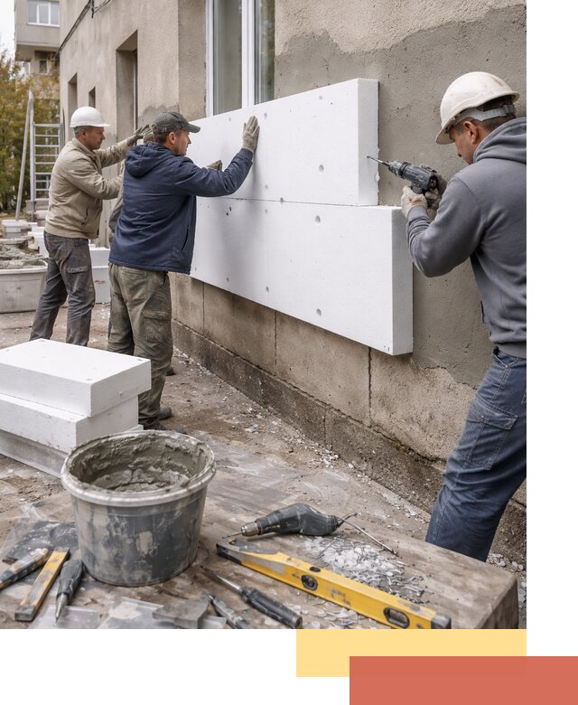 Утепление наружных стен пенопластом в Городце