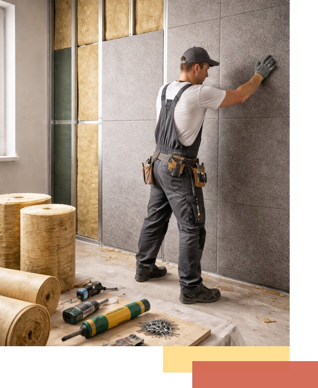 Профессиональная шумоизоляция стен в Городце для квартиры и офиса