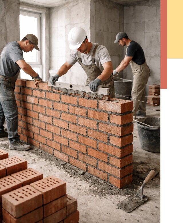 Кладка перегородок из кирпича в Городце от 3543 руб. за м² | ОТДЕЛОЧНИК-Грд