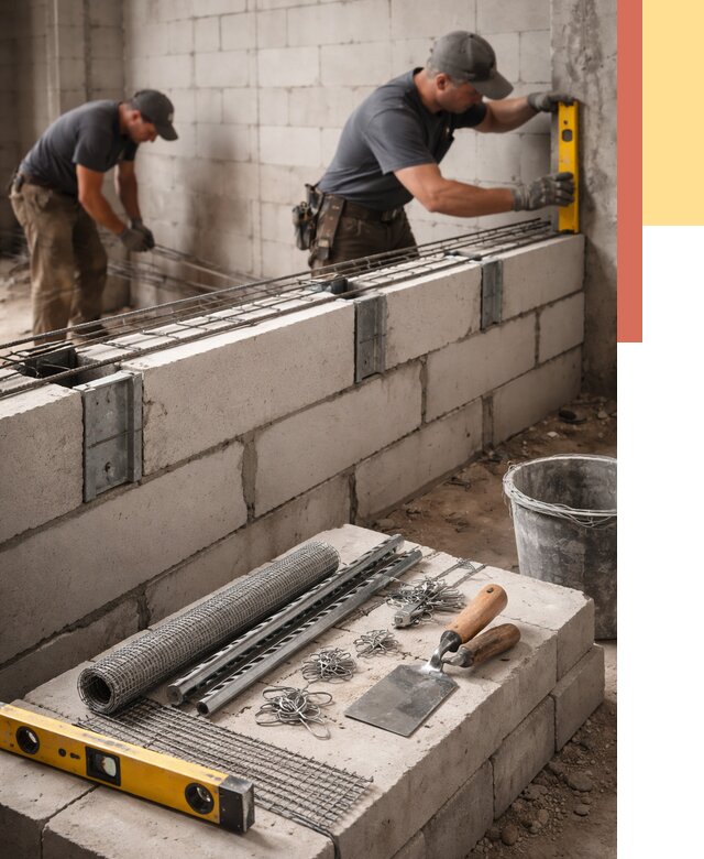 Армирование кладки перегородок в Городце от 759 руб. под ключ | ОТДЕЛОЧНИК-Грд