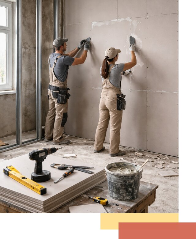 Монтаж двухслойной перегородки из гипсокартона в Городце