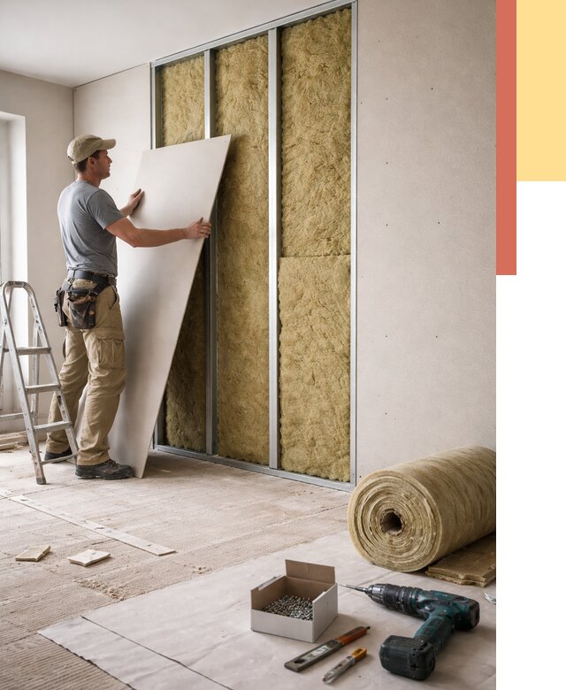 Перегородка из гипсокартона с шумоизоляцией в Городце от 3158 руб. | ОТДЕЛОЧНИК-Грд