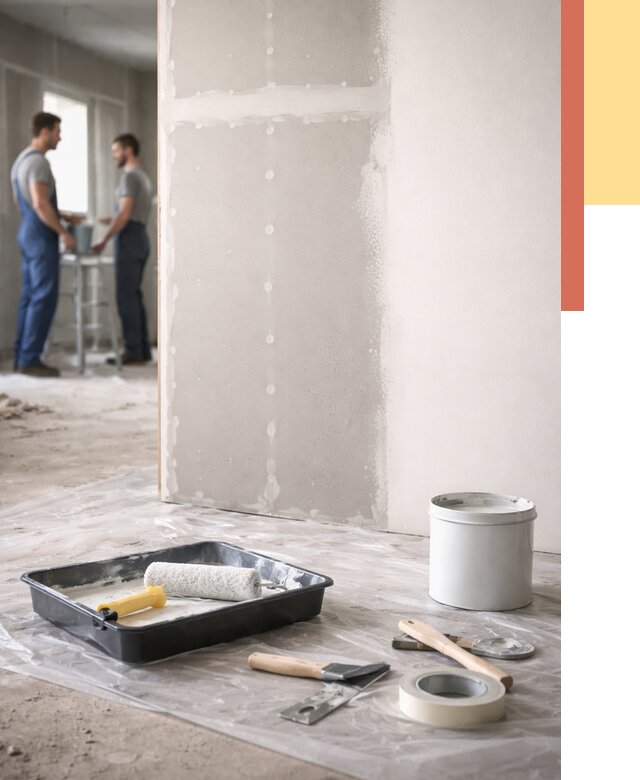 Покраска перегородок из гипсокартона в Городце от 4555 руб. под ключ | ОТДЕЛОЧНИК-Грд