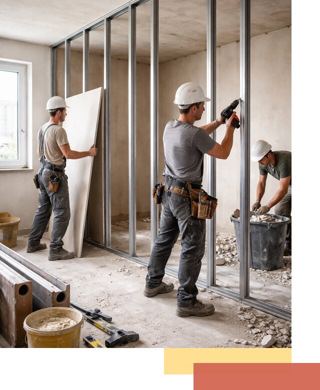 Перенос гипсокартонной перегородки в Городце профессионально и быстро