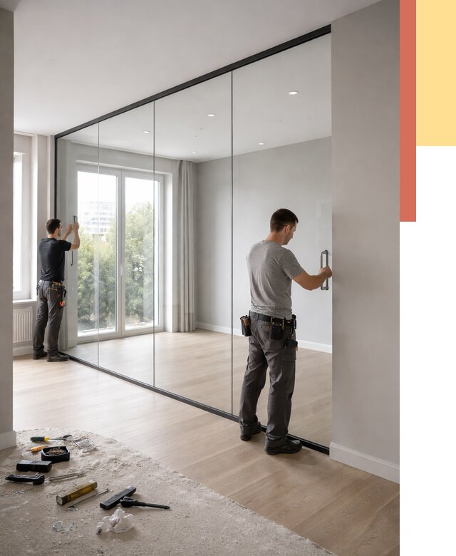 Изготовление стеклянных перегородок в Городце от 12502 руб. под ключ | ОТДЕЛОЧНИК-Грд