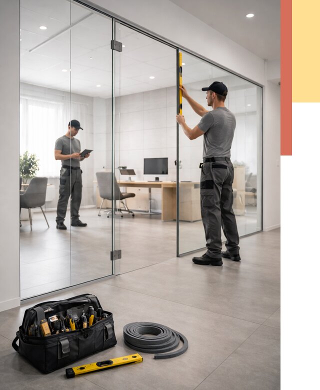 Цельностеклянные перегородки под ключ в Городце от 9617 руб. — монтаж и цены | ОТДЕЛОЧНИК-Грд