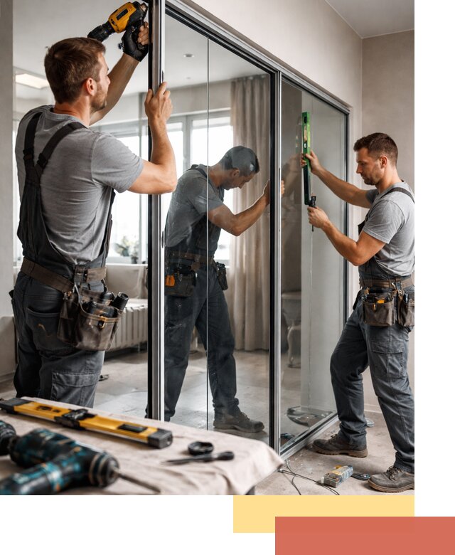 Каркасные стеклянные перегородки под ключ в Городце