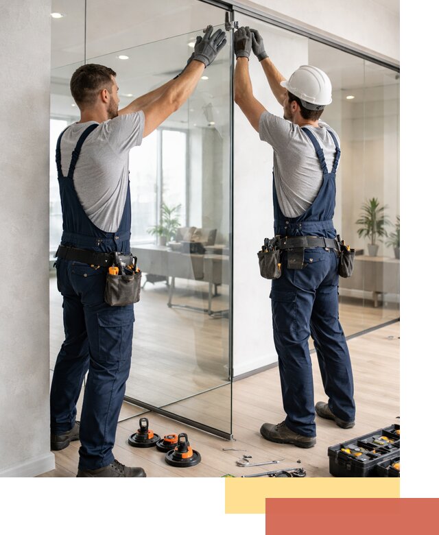 Безрамные стеклянные перегородки под ключ в Городце