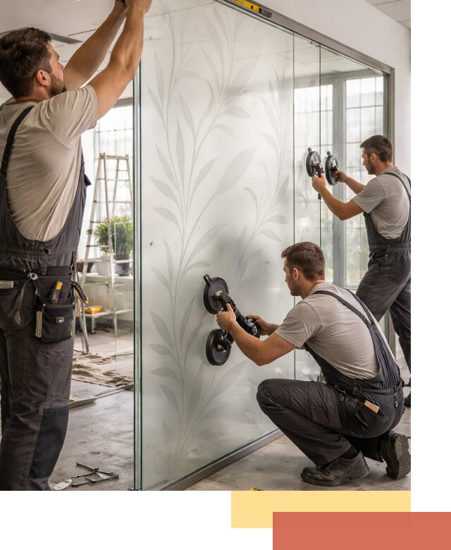 Стеклянные перегородки с рисунком на заказ в Городце