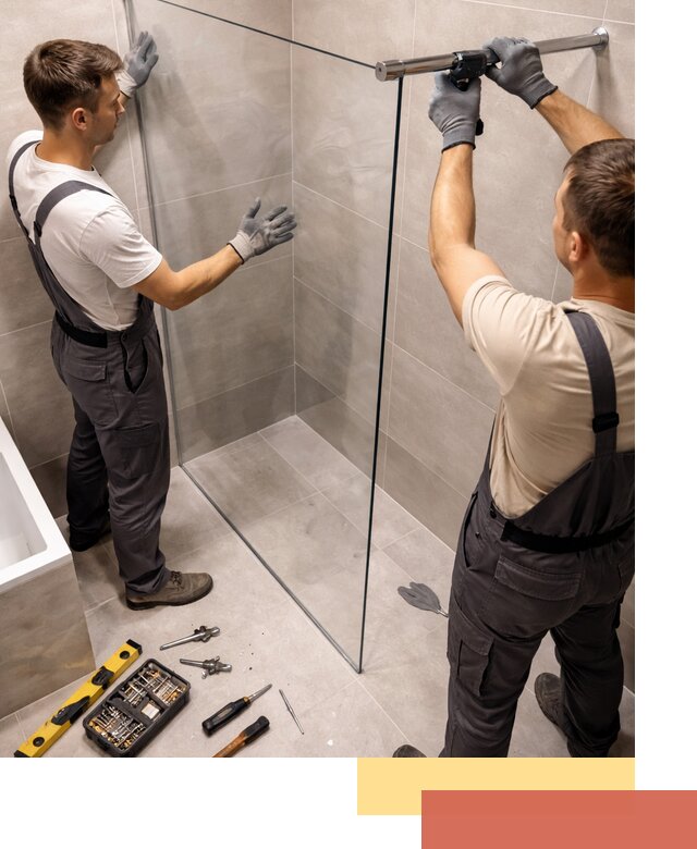 Стеклянные перегородки для душа в Городце — изготовление и монтаж