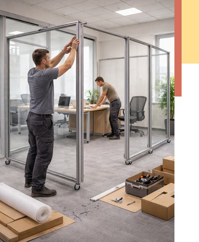 Мобильные офисные перегородки в Городце от 12654 руб. — установка под ключ | ОТДЕЛОЧНИК-Грд