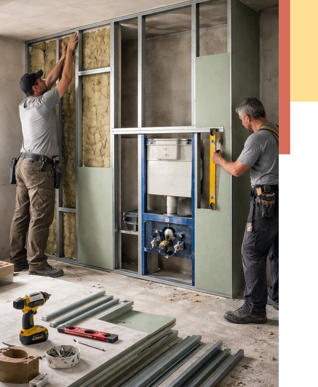 Установка сантехнических перегородок в Городце от 8605 руб. | ОТДЕЛОЧНИК-Грд