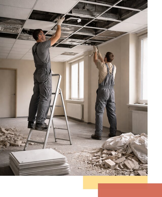 Демонтаж потолков Армстронг профессионально в Городце