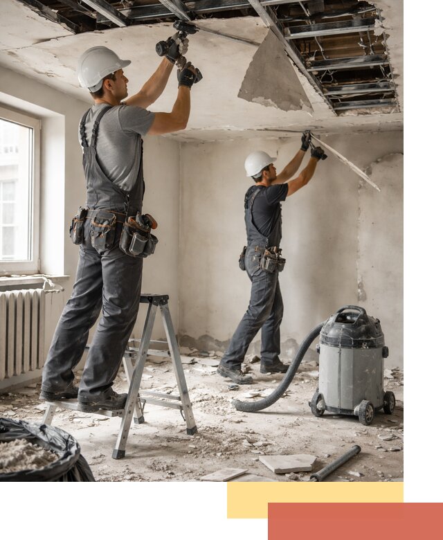 Демонтаж гипсокартонного потолка в Городце быстро и аккуратно